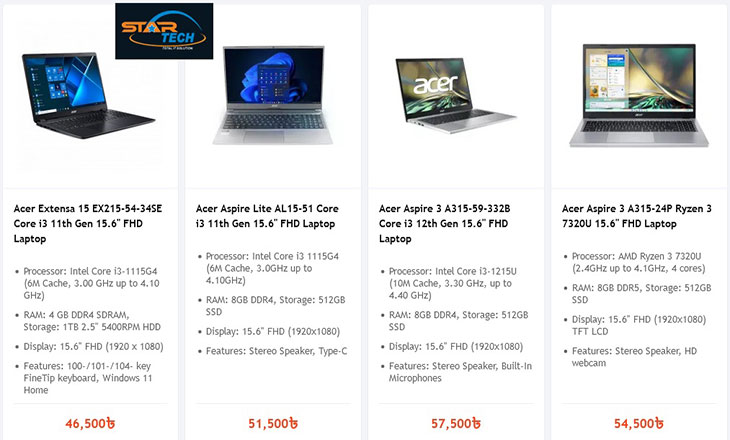 Acer laptop price in Bangladesh