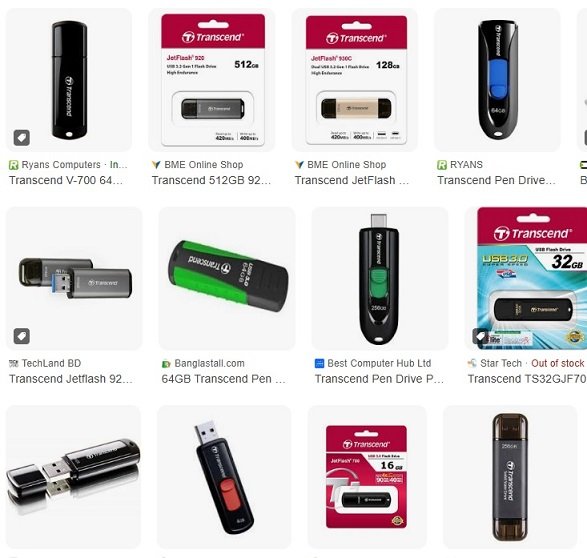 Transcend Pen Drive Price in Bangladesh 2025