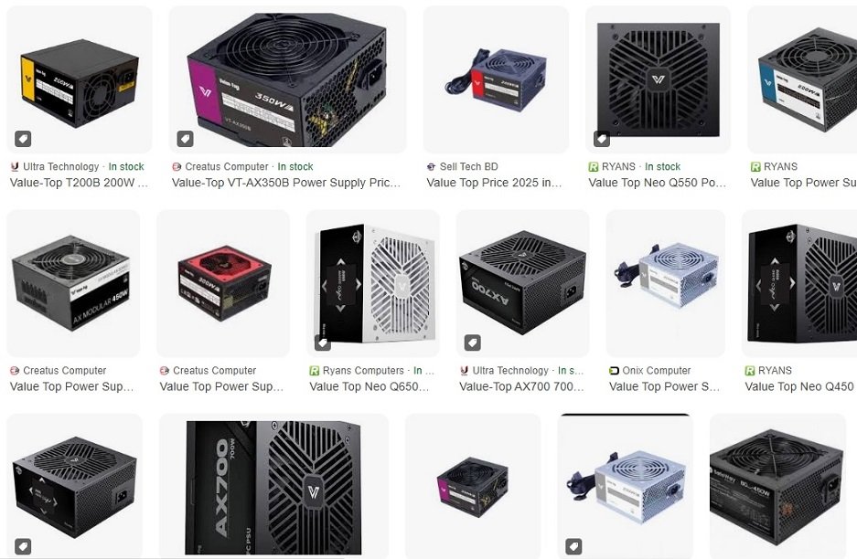 Value Top Power Supply Price in Bangladesh 2025